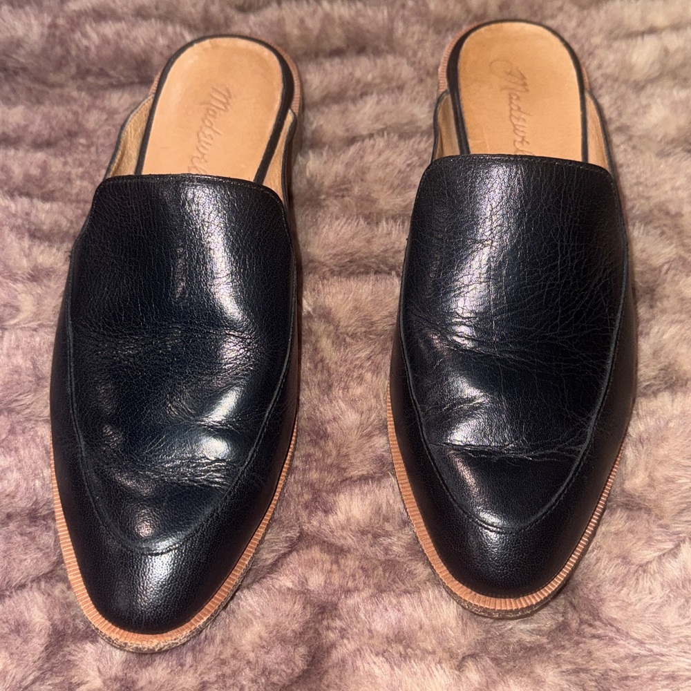 MADEWELL The Frances Loafer Mule in Leather. Size 6.5